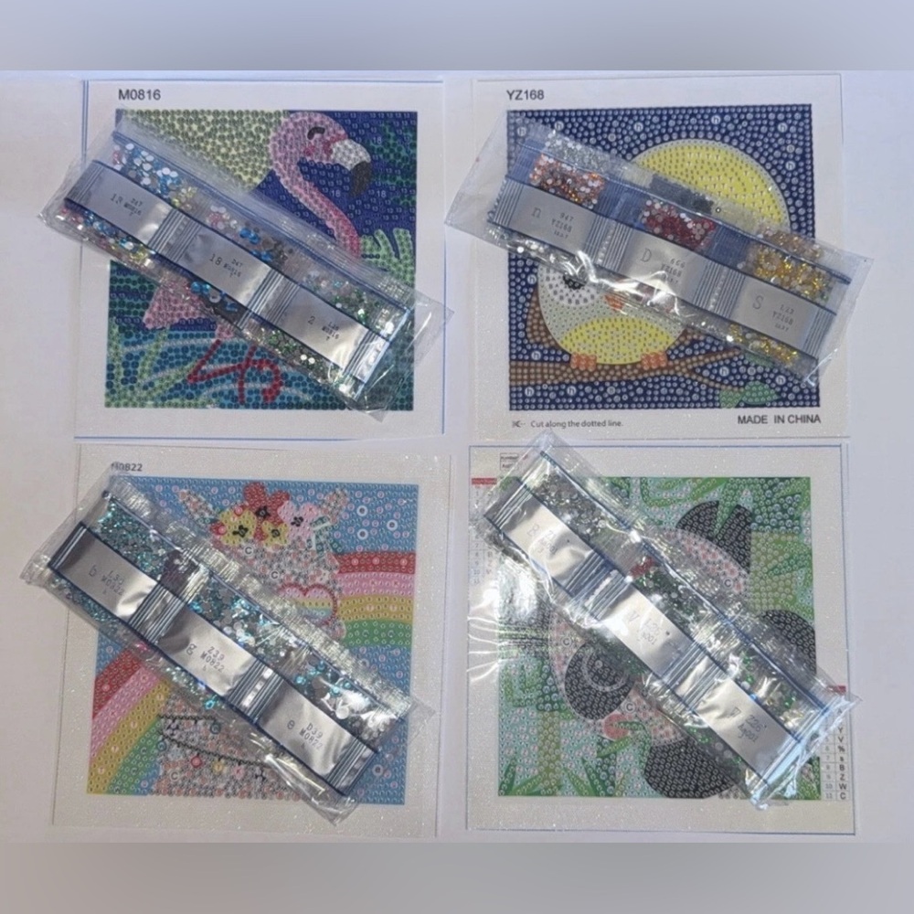 Diamond Painting 4 Pack Beginner 6"x6" (15.5cm X 15.5cm)